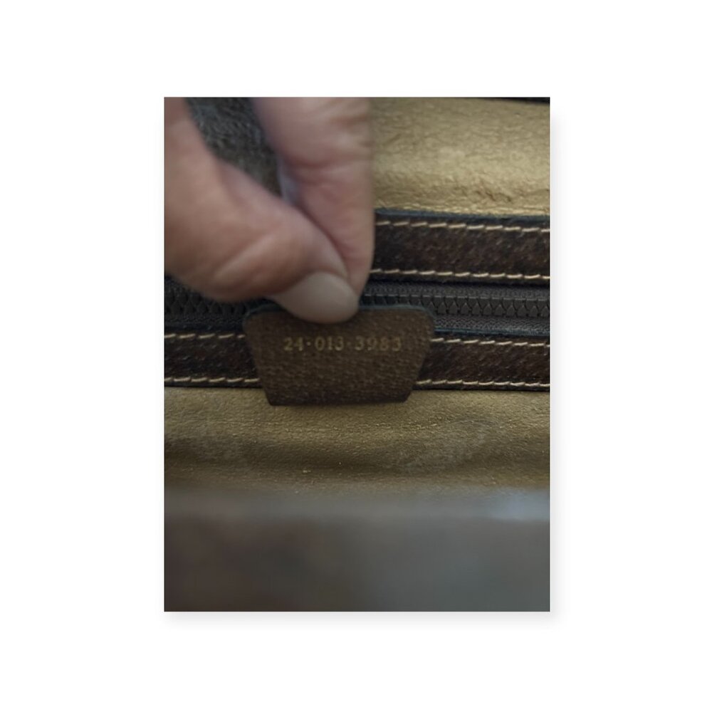 Vintage Gucci Doctor Style Frame Bag | GG Supreme Monogram | Brown Leather - Picture 8 of 9